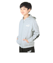 プーマ（PUMA）ジャージ ボーイズ POWER カラーブロック フーデッド 678571 04 LGRY