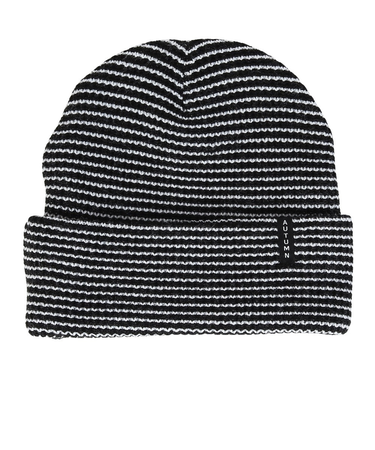 ビーニー ニット帽 AT24 STRIPE BLACK