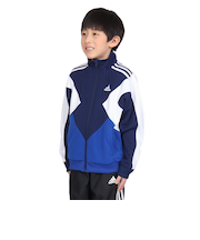 アディダス（adidas）キッズ マストハブ ルーズフィット カラーブロック ダブルニット トラックトップ KPX86-JP4894
