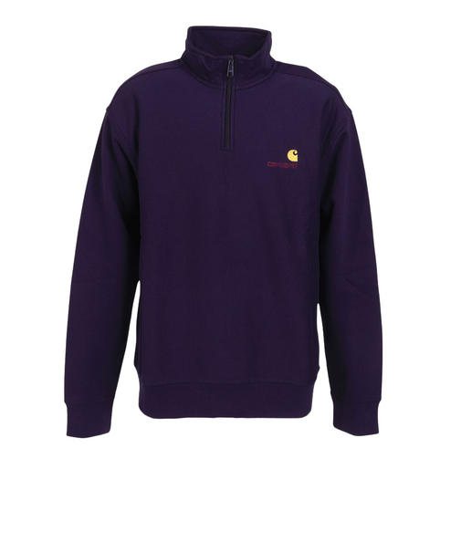カーハート(CARHARTT)ハーフジップ アメリカンスクリプト スウェットシャツ I0270142BZXX24FW