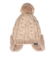 耳付き ポンポン ニット帽 ST24FB0050 BEG