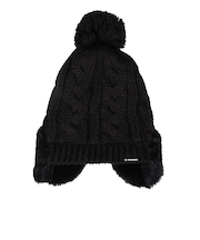 耳付き ポンポン ニット帽 ST24FB0050 BLK