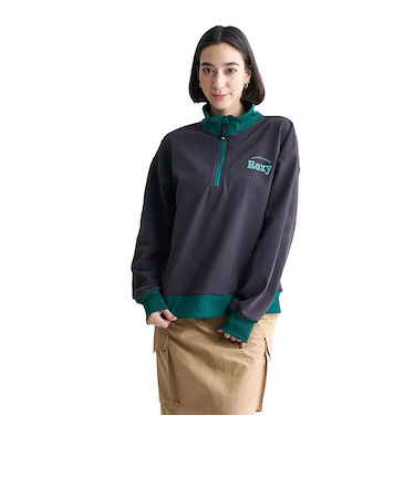 ロキシー（ROXY）速乾 UVカット ハーフジップ スウェット KEEP IT REAL STAND 24FWRZP244038BLK