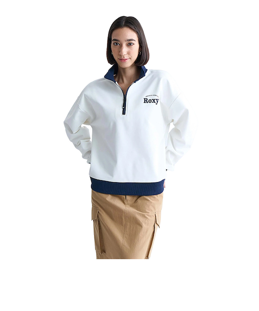 ロキシー（ROXY）速乾 UVカット ハーフジップ スウェット KEEP IT REAL STAND 24FWRZP244038WHT