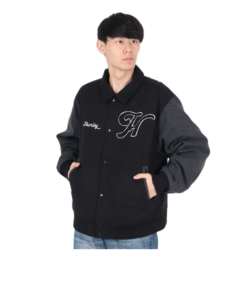 ハーレー（HURLEY）デニム ヴァーシティー ジャケット MCJK242016-BLK