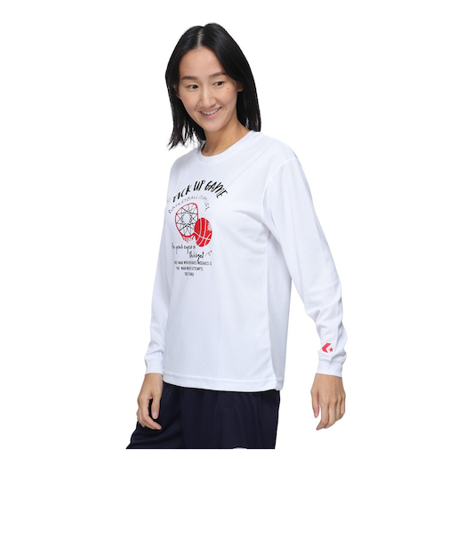 コンバース（CONVERSE）バスケットボールウェア ガールズプリント ロングスリーブシャツ CB342353L-1100