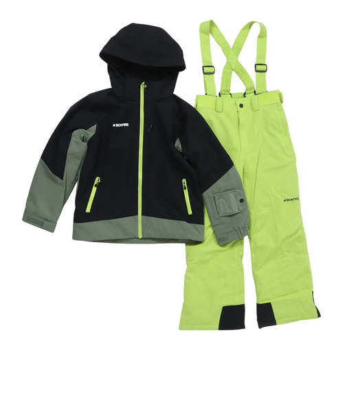 ボンファイア(Bonfire)ジュニア 子供 男の子 スキーウェア 上下セット スーツ 25MULTI COLOR 80BNF4FSP2335 BLK