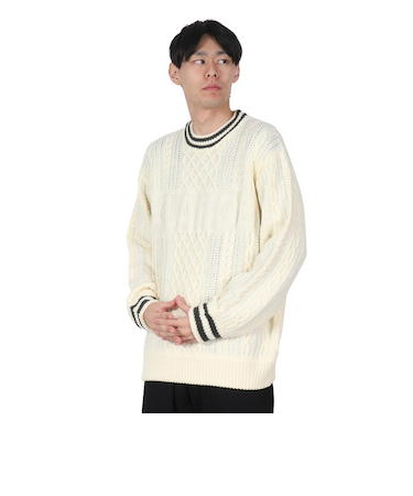 エクストララージ(XLARGE)CABLE クルーネックニット 101244015001-OFF WHITE