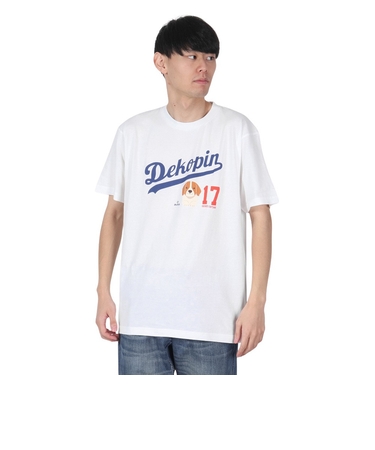 大谷翔平 デコピン ロゴ Tシャツ ドジャース SHOHEI OHTANI Dekopin ホワイト