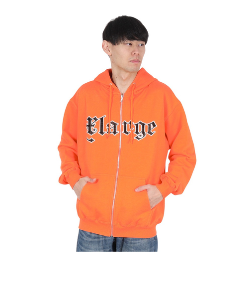 エクストララージ（XLARGE）PATCHED ロゴ ジップアップ フーディー スウェットシャツ 101244012001-ORANGE