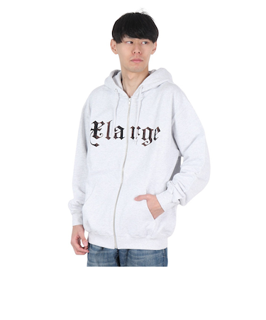 エクストララージ（XLARGE）PATCHED ロゴ ジップアップ フーディー スウェットシャツ 101244012001-ASH