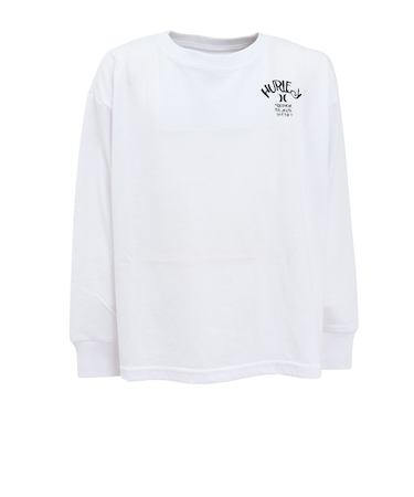 ハーレー（HURLEY）ジュニア オーバーサイズド ピザ ロングスリーブ Tシャツ BCLS242003-WHT