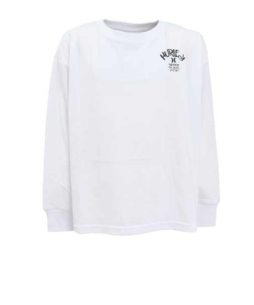 ハーレー（HURLEY）ジュニア オーバーサイズド ピザ ロングスリーブ Tシャツ BCLS242003-WHT