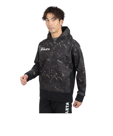 アスレタ（ATHLETA）サッカー フットサルウェア 防風スウェット ジップパーカー 3389 BLK
