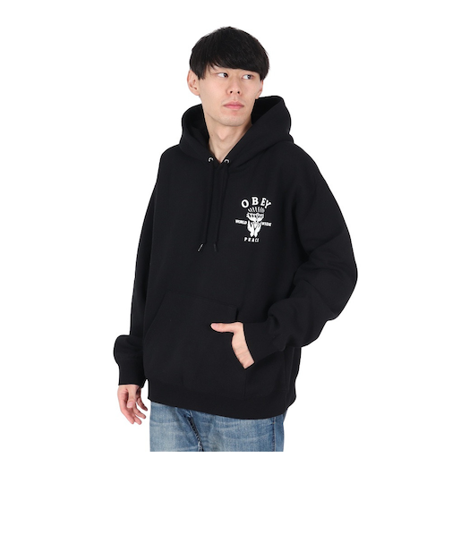 オベイ（OBEY）LOTUS WITH HANDS フード スウェット 112843974BLK