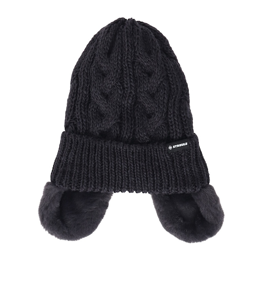 キッズ 耳つきニット帽 ST24FB0051 BLK