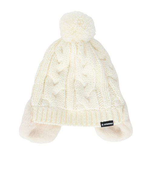 キッズ 耳つきポンポン ニット帽子 ST24FB0052 OWHT