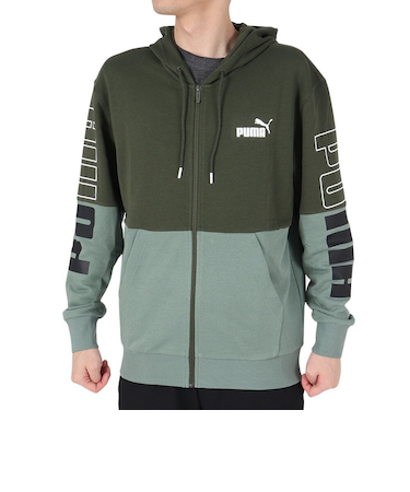 プーマ(PUMA)パーカー POWER カラーブロック フーデッド ジャケット 678487 31 OLV