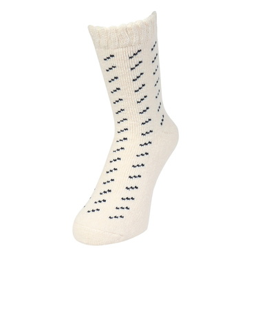 ルームソックス WARM HOME ニット柄 ミドル丈 3FR04W WHT 25cm