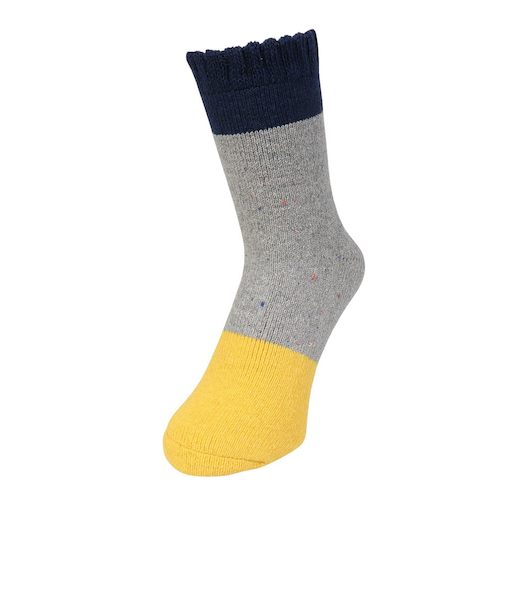 ルームソックス WARM HOME バイカラー クルー丈 3FR02W GRY 25cm