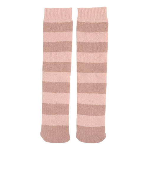 スタイリング満足 美温活 おふとん心地 ルームソックス 靴下 ボーダー柄 60cm 防寒対策 4245-88M PNK ピンク 22cm