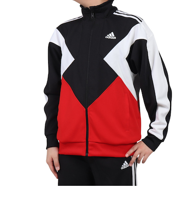 アディダス（adidas）ジュニア マストハブ ルーズフィット カラーブロック ダブルニット トラックトップ ジャケット KPX86-JP4893
