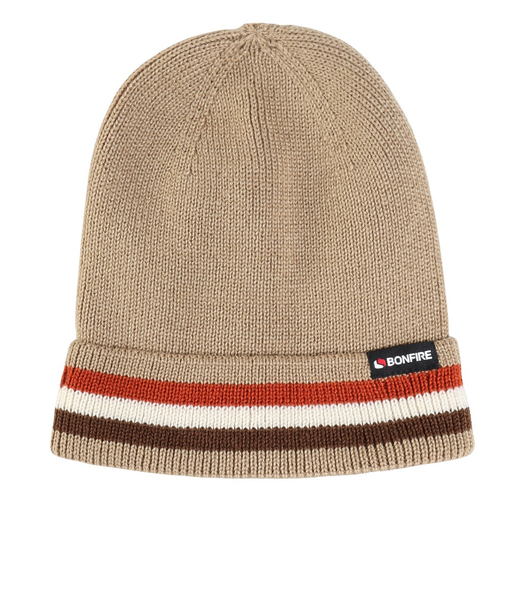 ボンファイア（Bonfire）帽子 カフ ニット ボーダー 60BNF4FDW2351 BEG