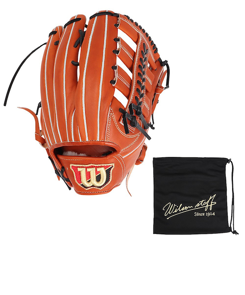 ウイルソン 　硬式グラブ　外野手用［D8型］Wオレンジ　右投　新品 2025モデル】ウィルソン 硬式 グローブ グラブ 外野手用 右投げ用 左