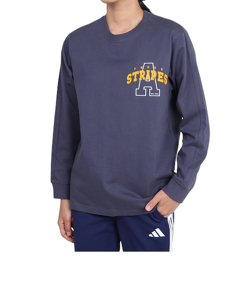 アディダス（adidas）ジュニア カレッジパック ルーズフィット シングルジャージー 長袖Tシャツ KPX89-JP4902