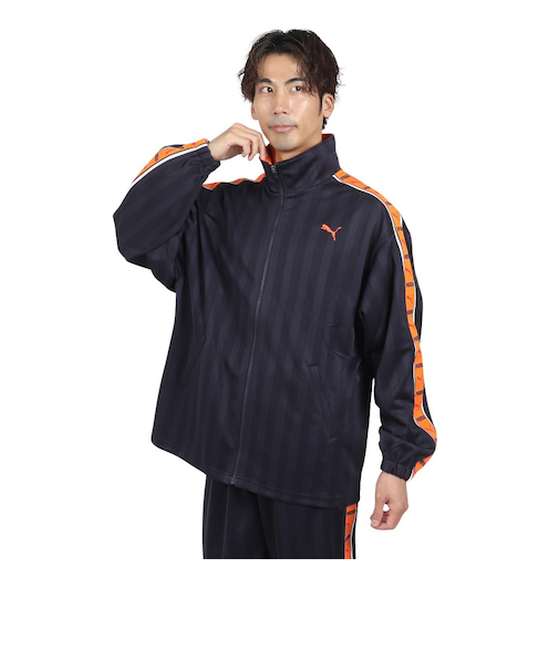 プーマ（PUMA）トレーニング シャドウ ストライプ ニット ジャケット 527754 61 NVY