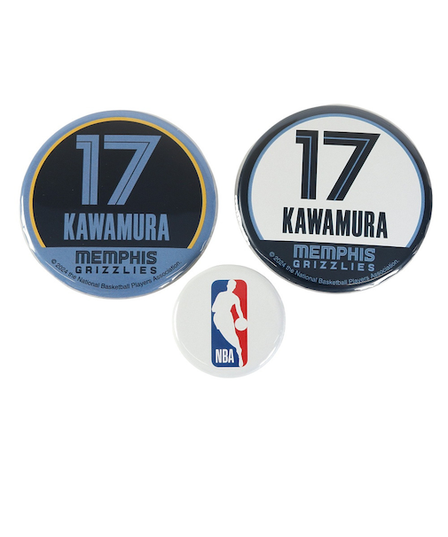 エヌビーエー（NBA）缶バッジ メンフィス・グリズリーズ 17 河村勇輝選手 3個セット NBA54873
