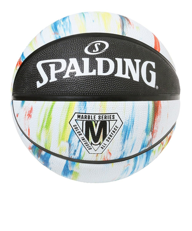 スポルディング（SPALDING）バスケットボール 7号球 マーブル ブラック×ホワイト ラバー 84-404Z