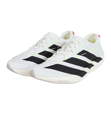 アディダス(adidas)ランニングシューズ アディゼロ ジャパン 9 ホワイト IF9419 スニーカー トレーニングシューズ 部活 軽量 リサイクル