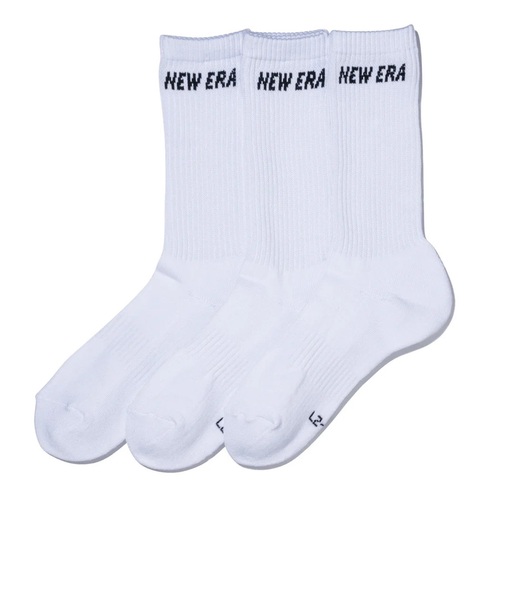 ニューエラ（NEW ERA）ソックス クルー丈 3足組 ホワイト 14518176