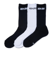 ニューエラ（NEW ERA）ソックス クルー丈 3足組 ブラック ブラック ホワイト 14518178