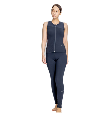 ナイキ（NIKE）フィットネス水着 レディース 水泳 ジップ付き袖なしレギンスセパレーツ 2993127-009