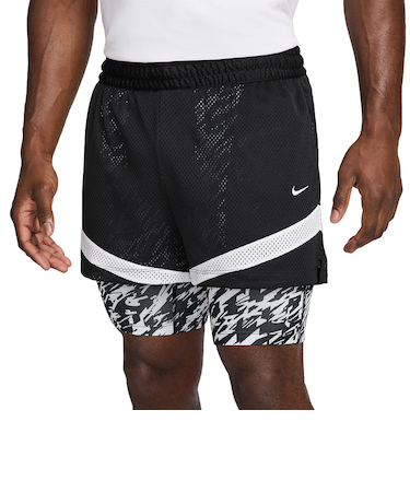 ナイキ（NIKE）バスケットボールウェア アイコン Dri-FIT 4インチ 2-in-1 ショーツ インナー付き HJ3894-010