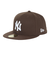 ニューエラ（NEW ERA）キャップ 59FIFTY ニューヨーク・ヤンキース ブラウン×ホワイト 14525207 帽子 57.7cm-59.6cm