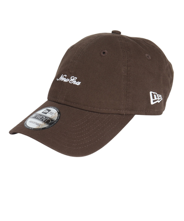 ニューエラ（NEW ERA）帽子 キャップ 9TWENTY スクリプトロゴ ウォッシュドコットン ウォルナット×ホワイト 14525125 57cm-61cm