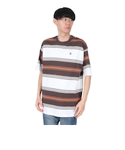 ハーレー（HURLEY）オーバーサイズド ボーダー 半袖Tシャツ MSS2411019-BRW