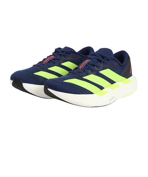 アディダス（adidas）ランニングシューズ トレーニングシューズ 部活 アディゼロ エヴォ SL ネイビー イエロー JR5838 スニーカー