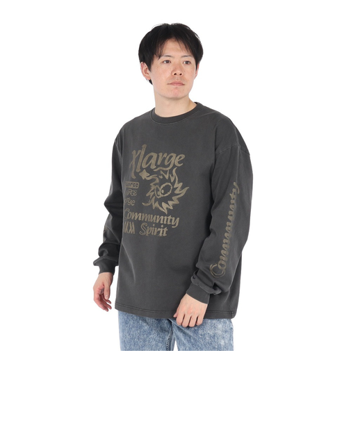 エクストララージ（XLARGE）COMMUNITY SPIRIT 長袖Tシャツ 101251011005-BLACK