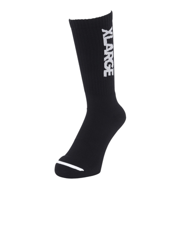 エクストララージ（XLARGE）スタンダード ロゴ ソックス 101251054004-BLACK