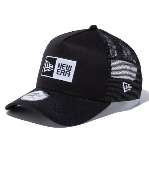 ニューエラ（NEW ERA）帽子 9FORTY A-Frame トラッカー ボックスロゴ キャップ 14525001 56.8-60.6cm 黒