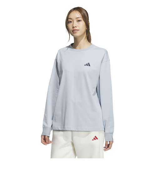 アディダス（adidas）エッセンシャルズ プラス スモールロゴ 長袖Tシャツ JUP49-JW4519