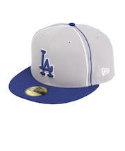 ニューエラ（NEW ERA）59FIFTY MLB Taping ロサンゼルス・ドジャース ダークロイヤルバイザー キャップ 14388851 グレー