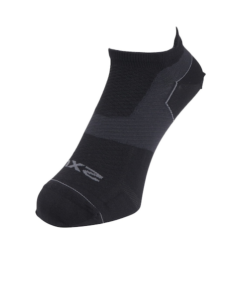 ツー・タイムズ・ユー（2XU）靴下 ベクターウルトラライトクルー ノーショーソックス UA7027E-BLK/BLK