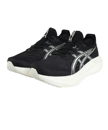 アシックス（ASICS）ランニングシューズ ゲルニンバス27 EXWIDE ブラック グレー 1011B957.002 スニーカー クッション 幅広