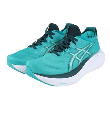 アシックス（ASICS）ランニングシューズ ゲルニンバス27 ターコイズ 1011B958.400 スニーカー クッション 快適 GEL-NIMBUS 27