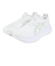 アシックス（ASICS）ランニングシューズ ゲルニンバス27 ホワイト グレー 1011B958.100 スニーカー クッション GEL-NIMBUS 27